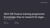 thumbnail of medium 2023 CEE Finance training programme_ Knowledge-How to research for legal online resources and know how available on SharePointon
