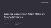 thumbnail of medium Scottish Dispute Matrix training - Evidence update with Adam McKinlay of Axiom Advocates - 30 October 2023